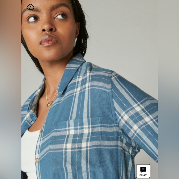 Lucky Brand Cloud Plaid Flannel Shirt - Picture 10 of 13